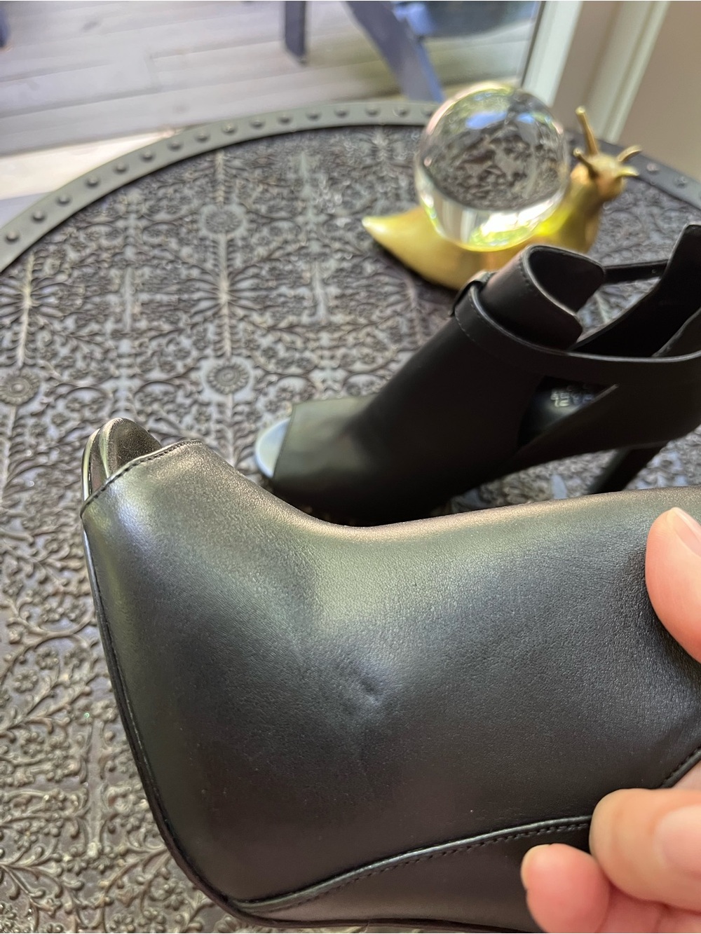 MICHAEL KORS LAWSON OPEN TOE ANKLE BOOTIES IN BLAXK 6 - Picture 10 of 10